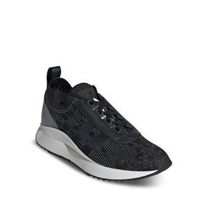 ADIDAS Womens Black Pull Tab Andridge Round Toe Wedge Athletic Sneakers 8.5